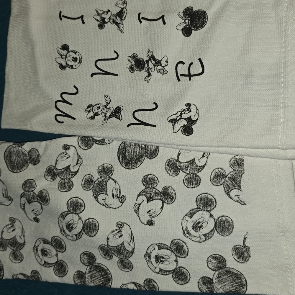 2 Pc Disney Mickey Mouse Kitchen Towels Set White Cotton